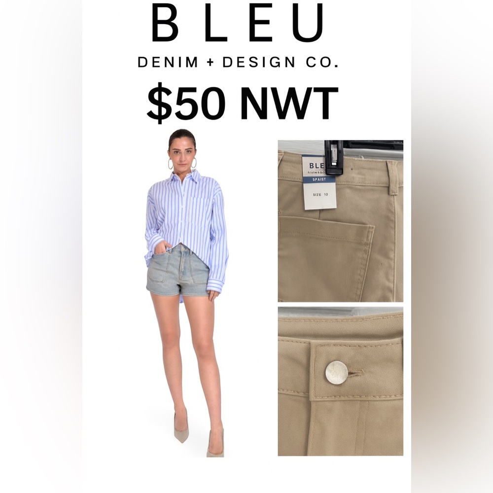 BLEU Denim + Design Co. Khaki Shorts – Size 10 – NWT